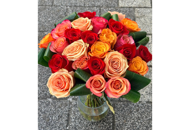 Buchet 25 Trandafiri Colorati BR174